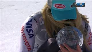 On this day- Shiffrin breaks down in tears after finally lifting the GS Crystal Globe