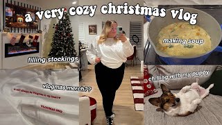 a cozy christmas vlog *making soup, filling stockings, a huge surprise, & more*  vlogmas day 6