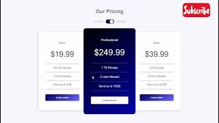 How to Create Responsive Price Cards Using HTML & CSS JAVASCRIPT