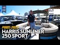 HARRIS SUNLINER 250 SPORT seen at the Palm Beach Boat Show 2023 - The Boat Show