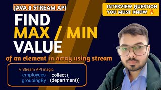 Java 8 Stream Interview Question 🔥 | Find Min & Max in List (Easy Trick)