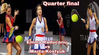 Emma Raducanu and Marta Kostyuk in action during third match round| Marta's won at Transylvania Open