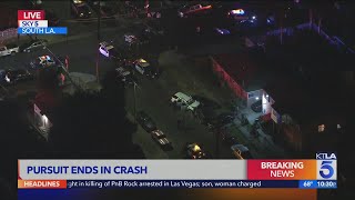 LAPD pursuit ends in crash in South L.A.