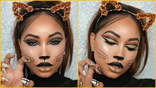 Halloween  Glam | Cat Face Makeup