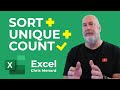 Excel - Combine the SORT, UNIQUE, and COUNT functions
