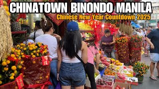 CHINATOWN BINONDO MANILA -Countdown to Chinese new year 2025. Walking tour at Ongpin Street [4k]