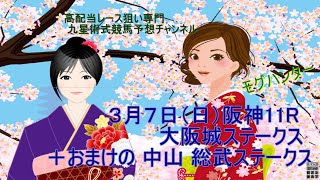 高配当レース狙い専門  阪神11R 大阪城ステークス＋おまけの中山10R 総武 ステークス 予想 ３月７日（日）  九星術式競馬予想  モグハンター