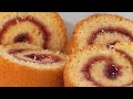 Soft & Spongy Jam Swiss Roll Recipe by Tiffin Box | Swiss Roll Cake  #swissrollcakerecipe #rollcake