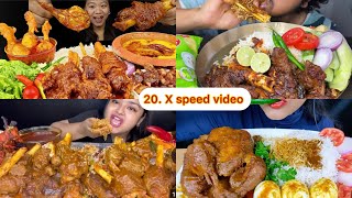 Asmr Eating Spicy  7 Kg Mutton Leg Gravy And 5 Kg Whole Grilled Chicken 🍗 Mukbang(foodie)