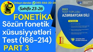 AZƏRBAYCAN DİLİ YENİ TOPLU 2023 | Fonetika | Sözün Fonetik Xüsusiyyətləri 166-214 | DİM 2023 | İzah