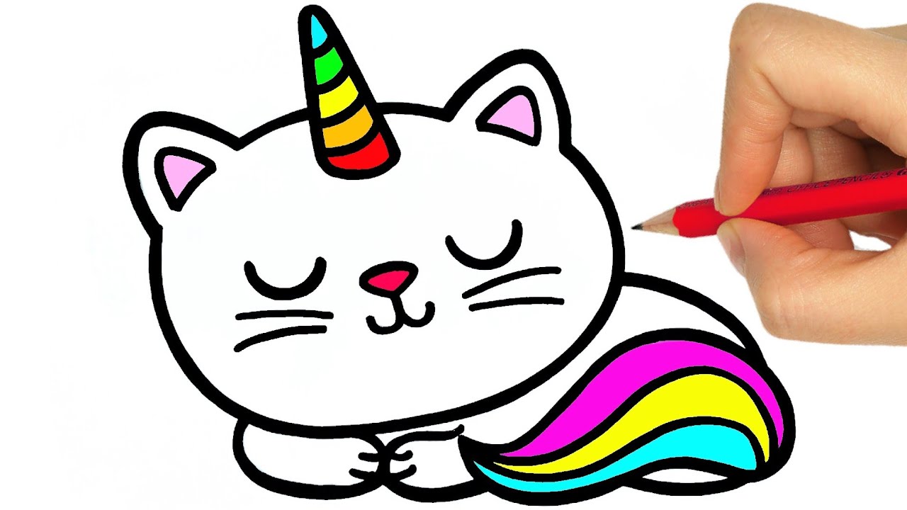 HOW TO DRAW A UNICORN CAT EASY STEP BY STEP - YouTube