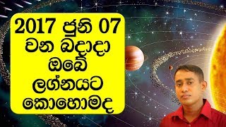 2017 ජුනි 07 වන බදාදා ඔබේ ලග්නයට කොහොමද - Daily Astrology Forecast 2017-06-07