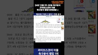 ▶▶빅리그잡리그 분석 2번째 12월 29~30일  [스포츠분석][축레알v][해외축구분석][스포츠토토][토토분석][축구분석][배트맨]  #해외축구분석 #축구분석 #해외축구