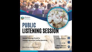 Public Listening Session: General Discharge Permit for Concentrated Feeding Operations (2024)