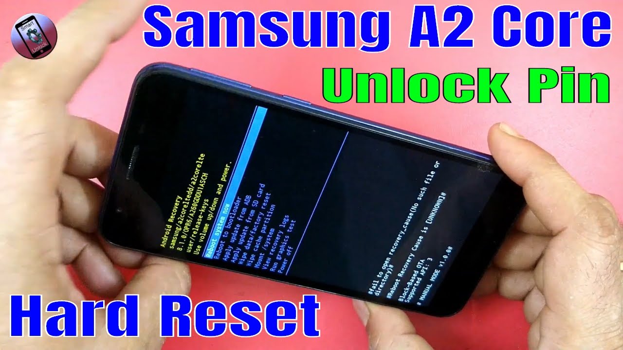 Forgot Pattern Or Pin Lock Samsung A2 Core By Hard Reset - YouTube