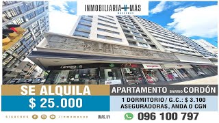 En Alquiler: Apartamento 1 Dormitorio + Amenities l Barrio Cordon