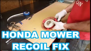 HOW TO FIX / REWIND A PULL START COIL HONDA Lawn Mower EASY! HR214