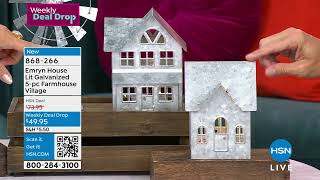 Emryn House Lit Galvanized 5piece Farmhouse Village