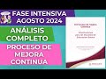 CEAA RESUMEN Proceso de Mejora Continua FASE INTENSIVA CTE Agosto 2024 Programa Mejora