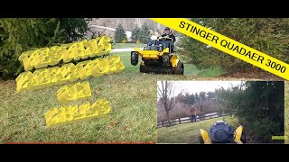 Stinger Quad-Aer 3000 -  Field Testing on Hills Ride on Aerator