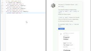 Introduction to scripting Python Codi Challenge 4. 3. Boolean inputs