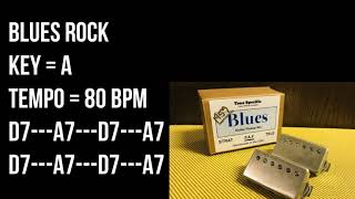 Blues Rock Backing Track For Guitar Players - Key A, 80bpm, Drum \u0026 Bass Only No Guitar