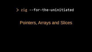Zig for the Uninitiated: Pointers, Arrays, and Slices