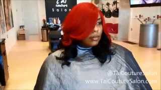 Quick Weave | Makeover w/ Red Hair Extensions