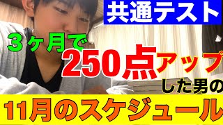 【受験生必見】3ヶ月で共通テストを250点上げた男の11月の勉強スケジュール。