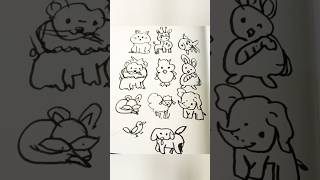 Animals in simple sketch #drawing #sketch #drawingstyles #trending #easydrawing #shorts