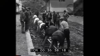 Etna 1928 Mascali lava flow over the railway station