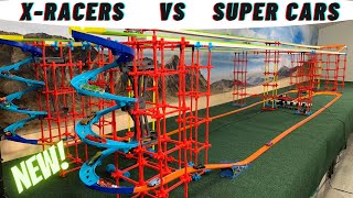Diecast downhill Racing  | X - Racers vs Super Cars Competition New Track pt 1