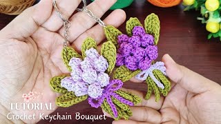 Wow 😍 So Beautiful 💯 Crochet Tulip Bouquet Keychain💐Crochet Tutorial for Beginners