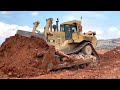 Cat D11 Bulldozer in Action Clearing The Road