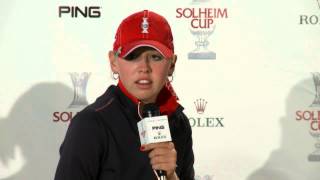 Morgan Pressel and Jessica Korda - Friday Morning Post-Round Interview at the 2013 Solheim Cup