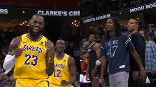 LBJ JOKES WITH JA MORANT AFTER TALKING CRAZY TO HIM! AFTER INSANE DUNK!