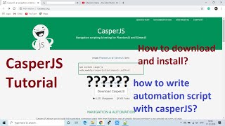 CasperJS Introduction - How to install and create WEB automation script?