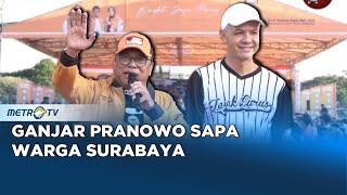 Berita Pemilu - Bacapres Ganjar dan Oso Jalan Sehat Bersama di Surabaya