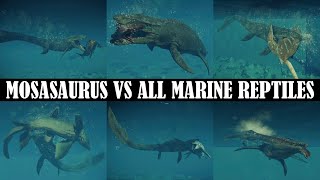 MOSASAURUS VS ALL MARINE REPTILES (ALL DLC) | JURASSIC WORLD EVOLUTION 2