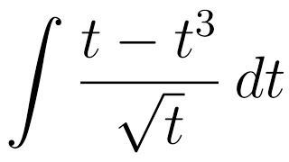 Calculus The Integral of (t - t^3)/sqrt(t)