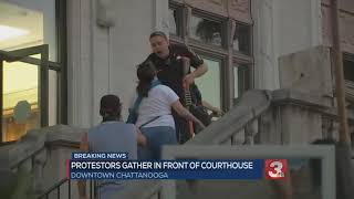 DAY 2: Protestors tear-gassed at courthouse