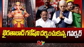 Telangana Governor Jishnu Dev Varma Offers Prayers At Khairatabad Ganpati | Hyderabad | Ntv