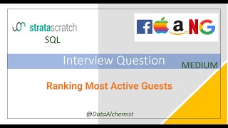 Ranking Most Active Guests | Medium | StrataScratch | SQL | Solution | Interview Problem
