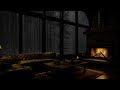 rainy ambience with a cozy cabin – blend of rain and fireplace sounds for focus and relaxation 🌧️