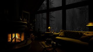 Rainy Ambience with a Cozy Cabin – Blend of Rain and Fireplace Sounds for Focus and Relaxation 🌧️