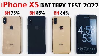 iPhone XS Battery DRAIN Test in 2022 After iOS 15.5 | XS 77% BH, 86% BH, 84% Battery Health Test