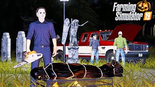 HAUNTED CAMPING WITH MICHAEL MYERS! (ROLEPLAY) | FARMING SIMULATOR 2019
