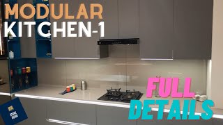 Modular kitchen: Countertops, hardware and shutter options. Quartz,  Italian, hettich, hafele, blum