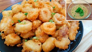 หมึกชุบแป้งทอด รับประกันความอร่อย กรุบกรอบ กรอบกรามค้าง Crispy Fried Calamari