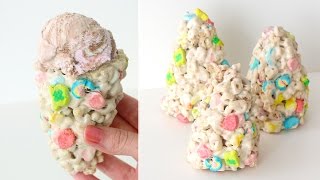 DIY Lucky Charms Ice Cream Cones - Rice Krispie-Style! | RECIPE